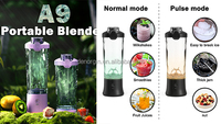 Tasse de presse-agrumes à six lames 3D puissantes de 600ml, 4000mAh, mélangeur personnel rechargeable par USB, blender sans fil blanc, presse-agrumes portable