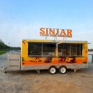Remorque mobile rapide pour barbecue entièrement équipée, chariot à nourriture pour poulet frit, hamburgers, café, collations, hot-dogs - Product Image 1