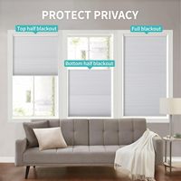 Persianas de ventana inalámbricas inferiores superiores Cortinas celulares de panal opacas para ventanas interiores Sin taladro Sin herramientas Instalación incorporada