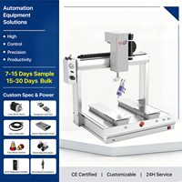 Machine de distribution de colle automatique à 4 axes avec double fixation rotative de bureau XY-1230TM avec deux tables rotatives