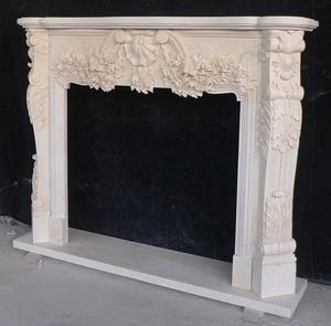 कारखाने प्रत्यक्ष बिक्री इनडोर पुष्प सजावटी बेज संगमरमर टीवी स्टैंड फायरप्लेस मैटल आसपास - Product Image 2