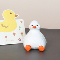 Ornement sculpté en bois, pingouin et canard, fait main, animal mignon, décoration de bureau, décoration de voiture, fourniture transfrontalière, personnalisable