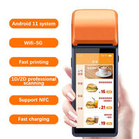 Terminal portátil de caja registradora móvil Android 11 pulgadas de 5,5 personalizado de fábrica con máquina impresora Pos de mano