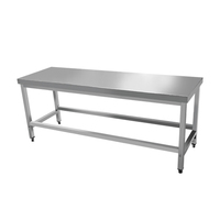 Table de travail rectangulaire en acier inoxydable double couche pour hôtels et restaurants, table inox boulangerie