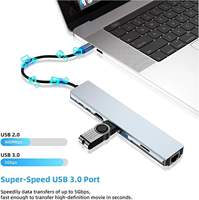Hub USB-C 8 en 1, adaptateur multiport, sortie HDTV 4K, Ethernet Gigabit, 100W PD, lecteur de carte pour ordinateur portable, tablette, téléphone