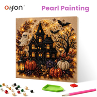 Kit de Peinture Diamant 5D Effet Perle Prix Usine en Gros Maison Effrayante Halloween Décoration Murale DIY Art Perlé Commande en Gros Personnalisée