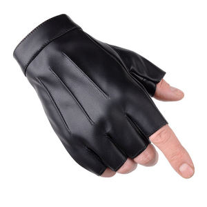 Classic <b>Half</b> Finger Leather Gloves Three Vertical Seams Comfortable Non <b>Slip</b> Easy Clean for Motorcycling Shooting Daily Wear - Product Image 1