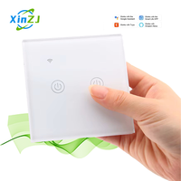 XZJ RF433 interrupteur de lumière intelligent sans fil écran tactile télécommande verre mural pour système de maison intelligente norme ue Max 10A