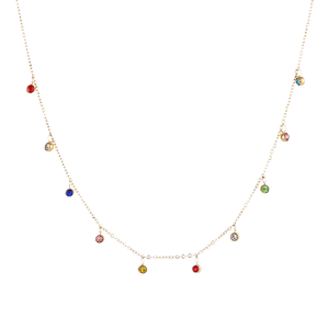 Ensemble de bijoux fins vintage Dingran 2023, chaîne en acier inoxydable avec zircon coloré, comprenant un collier et un bracelet - Product Image 4