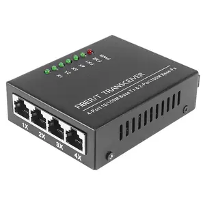 Netzwerk Ethernet-Schalter PCBA Glasfaser-Anschlüsse 6 Port 100 Mbps SC Konverter Glasfaser-Empfänger