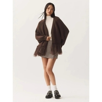 Cardigan en maille à volants tendance 2026 pour femme, manches longues, doux, élégant, décontracté, féminin, romantique, confortable et polyvalent