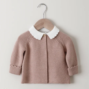 Cardigan en tricot à col festonné en pur coton pour bébé <span class=keywords><strong>Manteau</strong></span> en tricot pour enfants printemps et automne - Product Image 5