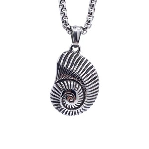Pendentif escargot en acier inoxydable pour hommes, collier en forme d'animal, design coquillage 2160119 - Product Image 1