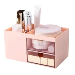 Cube empilable à tiroir multifonctionnel, organisateur de cosmétiques et de bureau, porte-stylo, boîte de rangement en plastique, 1 pièce