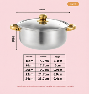 <span class=keywords><strong>Set</strong></span> di <span class=keywords><strong>Pentole</strong></span> e <span class=keywords><strong>Padelle</strong></span> in Acciaio Inox con Manici Dorati, 10 Pezzi, <span class=keywords><strong>Pentole</strong></span> per Zuppe, <span class=keywords><strong>Pentole</strong></span> per Cucinare, Casseruole per Latte, <span class=keywords><strong>Set</strong></span> di Utensili da Cucina Personalizzati all'Ingrosso - Product Image 3