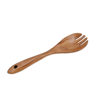 Cuillères en bois d'acacia naturel de 30 cm, ensemble de 7 ustensiles de cuisine, fourchette à salade, cuillère à pâtes, louche à égoutter, louche à soupe, louche à riz