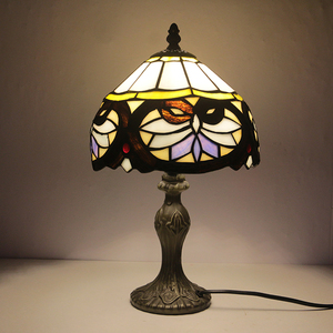 LongHuiJing 8 Inch Style Sunflower Lampshade <strong>Table</strong> Lamps Vintage Pastoral Bedside <strong>Lights</strong> Butterfly Stained Glass Lamp - Product Image 3