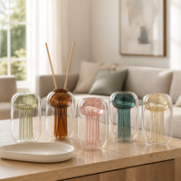 Bouteille diffuseur à roseaux en verre double paroi FTQS, vase, vert, ambre, rose, turquoise, champagne, 5 couleurs, décoration intérieure, vente en gros, OEM