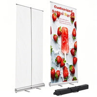 Cadre en aluminium étanche Portable présentoir enroulable horizontal rétractable bannière au sol drapeaux promotionnels personnalisés
