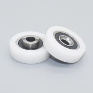 ล้อพลาสติก POM แบบแบนสำหรับขายส่ง พร้อมร่องเกลียวใน M6 ลูกปืนเคลือบ ร่องเกลียวด้านในแบบยื่น และรูเจาะแบบฝัง - Product Image 3