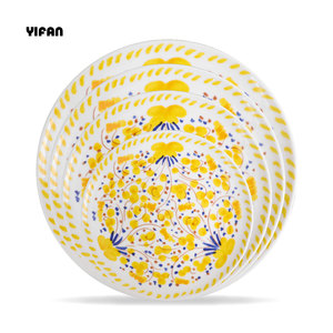 Assiette décorative en céramique de porcelaine fine jaune rose pastoral européenne pour banquets de mariage et fêtes - Product Image 6