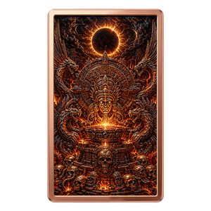 Monedas de Cobre con Alto Relieve, .999 Cobre Puro, Impresión UV Colorida, <span class=keywords><strong>Eclipse</strong></span> Azteca, Moneda de Serpiente - Product Image 1
