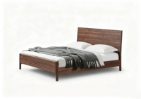Cadre de lit simple en bois massif, plateforme de lit naturelle, base de matelas, montage facile et rapide, lit mural moderne