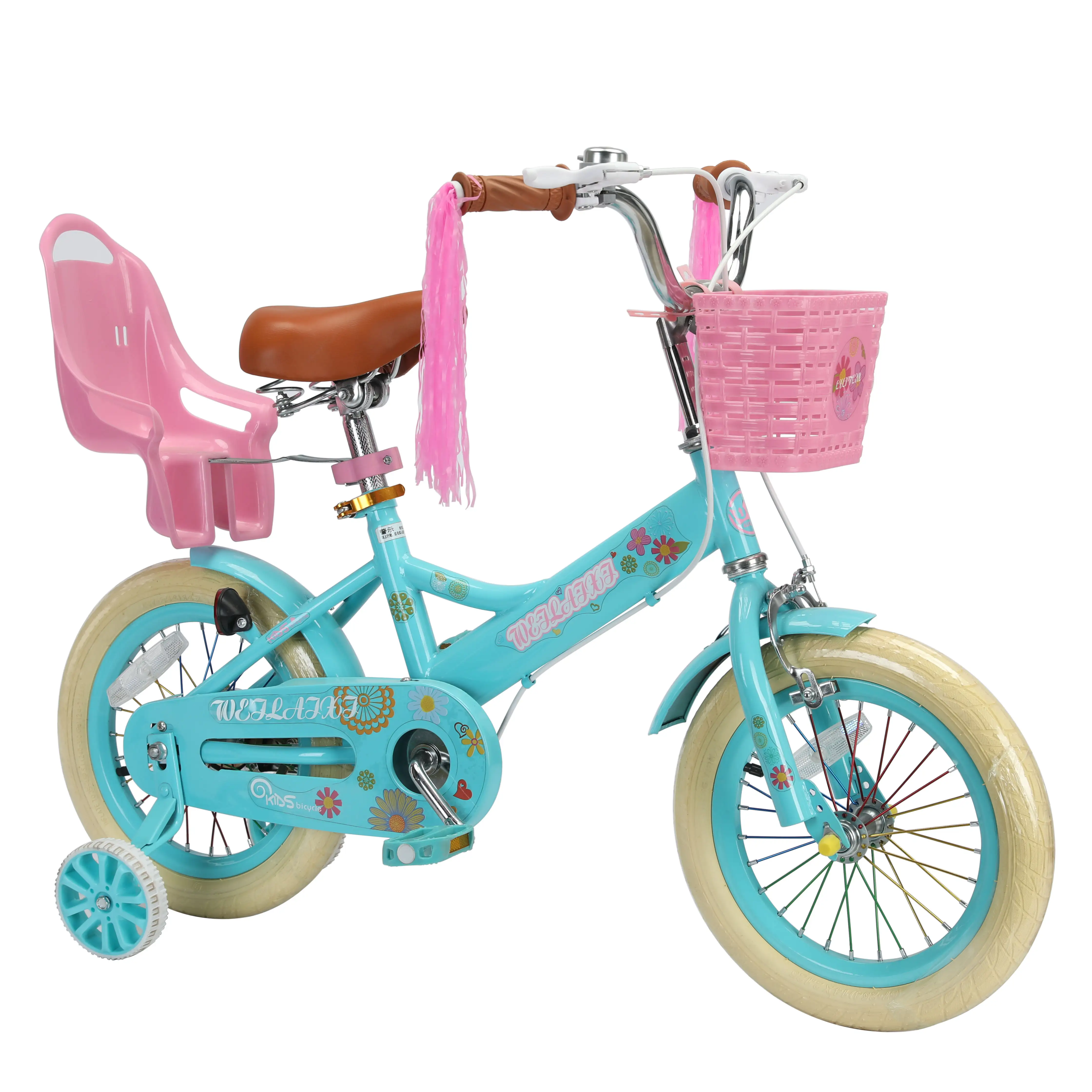 Bicicleta infantil de aço de velocidade única de alta qualidade com pedais comuns e sistema de linha de freio Bicicleta infantil com estrutura de aço