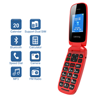 Nueva moda GSM Feature Phone 1,77 pulgadas modelo Delgado Dual Sim teléfono móvil con FM BT fácil de usar teléfono básico