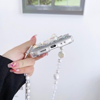 Luxe diamant lapin mignon paillettes téléphone étui pour samsung Galaxy Z Flip 5 Flip 4 Flip 3 antichoc dur PC coque de téléphone