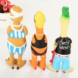 2025 stile divertente in lattice di pollo giocattolo da masticare per animali domestici giocattoli per la dentizione con Squeaker per cane - Product Image 5