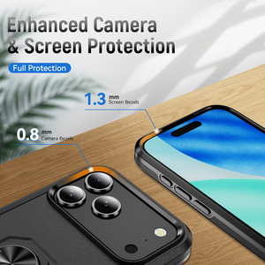 Nouvelle coque de protection robuste en TPU+PC pour 15/15 Pro Max/17, antichoc, antidérapante, texturée, avec pare-chocs résistant, compatible avec la charge sans fil Qi, pour téléphones mobiles - Product Image 2