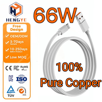 Câble de charge rapide OEM 6A Type C plat pour téléphone portable, câbles de données Micro Android, câbles de charge USB-C Super Charge