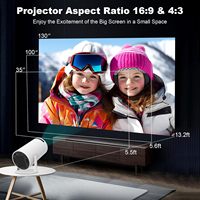 Projecteur portable HY300, lampe LED, 720P, double bande WIFI6 5G sans fil, 5.2 BT, Android 11, projection à 180°, haut-parleurs intégrés
