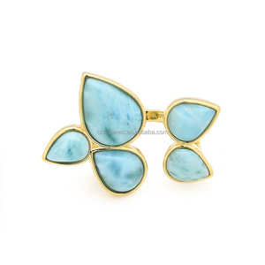 Anillos de Larimar Premium de Chilijewels, Auténtica Joyería de Piedra del Mar Caribeño, Anillo de Piedras Preciosas Personalizado OEM/ODM - Product Image 3