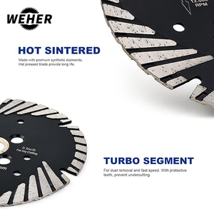 工場直販 ダイヤモンド花崗岩ブレード 6インチ ダイヤモンドタービンカッティングブレード 大理石・花崗岩・舗装石・コンクリート切断用 - Product Image 3