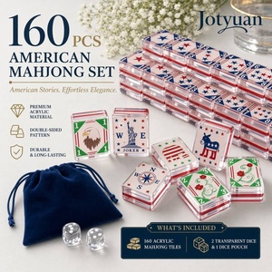 Ensemble de Mahjong Américain Artisanal de Luxe Moderne, 160 Tuiles en Acrylique Haute Densité |   Jeu de <span class=keywords><strong>poker</strong></span> portable Jumbo Tiles - Product Image 3