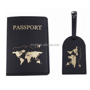 2024 bas quantité minimale de commande élégant voyage pas cher en cuir PU blanc porte-passeport étiquette de bagage ensemble - Product Image 5