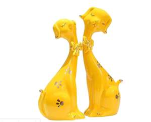 Vevor — figurine de <span class=keywords><strong>chien</strong></span> de noël en céramique, Statue de <span class=keywords><strong>chien</strong></span>, pour décoration de maison et de bureau, ensemble de 2, petits animaux pour Couple - Product Image 1