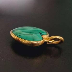 Collier de pierres précieuses malachite pour femmes en laiton plaqué or thème chrétien boîte en plastique fermeture éclair bulle accessoires de fabrication de bijoux - Product Image 2