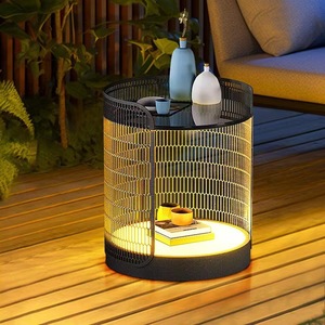 Lampe de table d'extérieur à énergie solaire, étanche, LED, lampe d'ambiance pour patio, jardin, villa, terrasse - Product Image 4