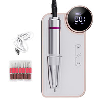 Perceuse à ongles portable haute puissance 50W sans fil 35000 tr/min, lime électrique à couple élevé pour une élimination rapide du gel acrylique