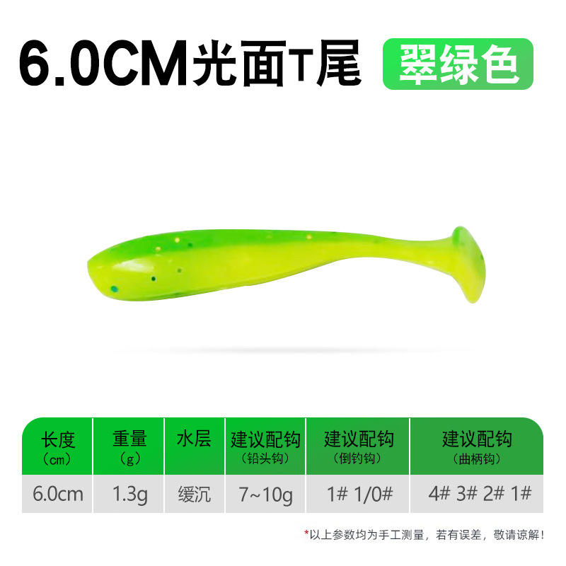 [20 ชิ้น] หางตัว T สีเขียวมรกตเงา - 6 ซม.