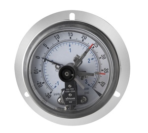 Medidor de pressão de diafragma elétrico 100mm manômetros de vácuo caixa de aço inoxidável com aço inoxidável - Product Image 1