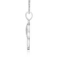 Collier pendentif en forme de cœur en cristal de glace, plaqué or, plaqué argent, plaqué rhodium, chaîne en laiton avec zircon, bijoux hip-hop