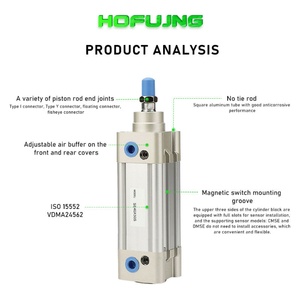 Cilindro Neumático de Doble Efecto Estándar HOFUJNG TOC SED SEJ con Carrera Ajustable - Product Image 3