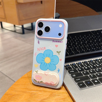 Coque de téléphone Lichicase pour filles avec motif floral pour Honor X6E X8i Choice T10, mignonne, avec miroir de maquillage 3D et support