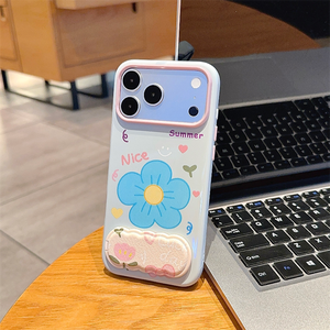 Funda para Móvil con Diseño de Flores para Niñas Lichicase, para Honor X6E X8i Choice T10, Linda Funda con Espejo de Maquillaje 3D y Soporte - Product Image 4