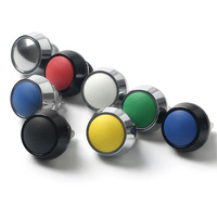 Interrupteur à bouton-poussoir métallique 12 mm, momentané, tête sphérique, multicolore, 1NO, borne à souder, borne à vis, rouge, vert, jaune, bleu, blanc