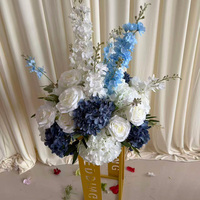 Fleurs artificielles en forme de boule ronde de 50 cm, hortensia bleu résistant à la décoloration, fournitures de décoration de mariage, pour jardin et fête